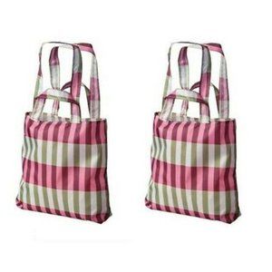 2 IKEA Skynke Reusable Shopping Bags Handles Pouch